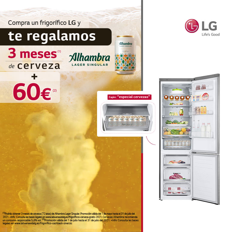 Consigue un reembolso de 60 euros por la compra de tu frigorífico LG