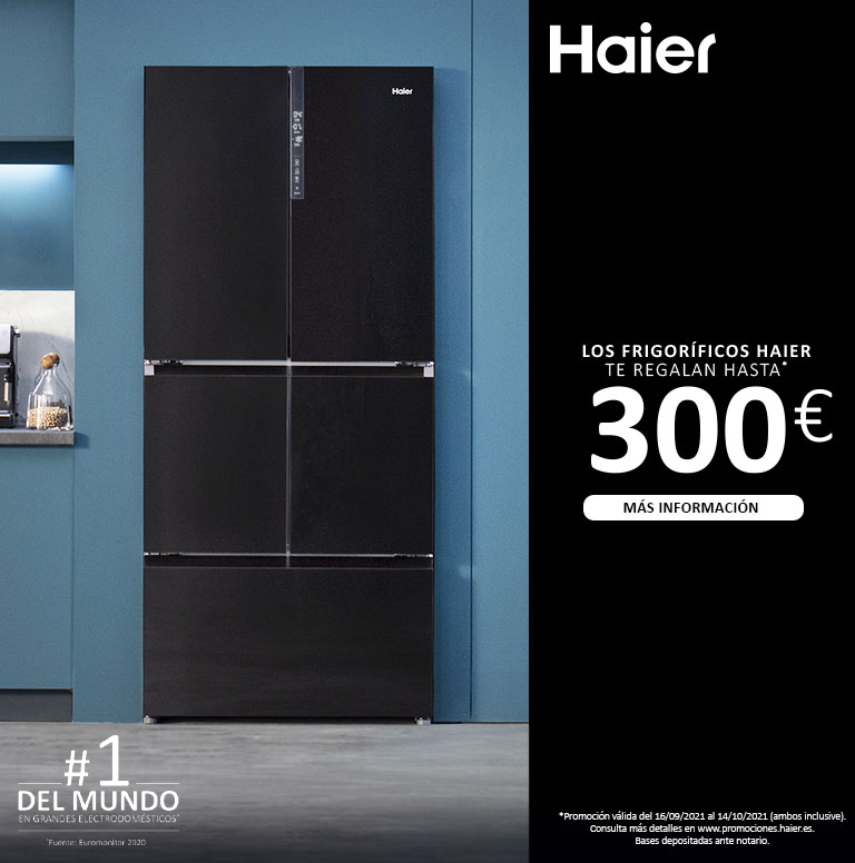 Consigue un regalo de hasta 300 euros por la compra de tu frigorífico Haier