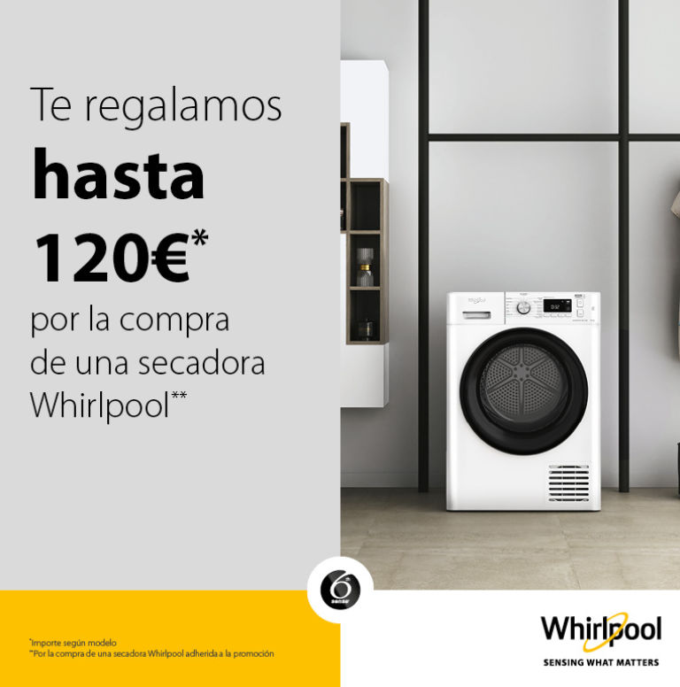 Consigue hasta 120 euros de reembolso por la compra de tu secadora Whirlpool