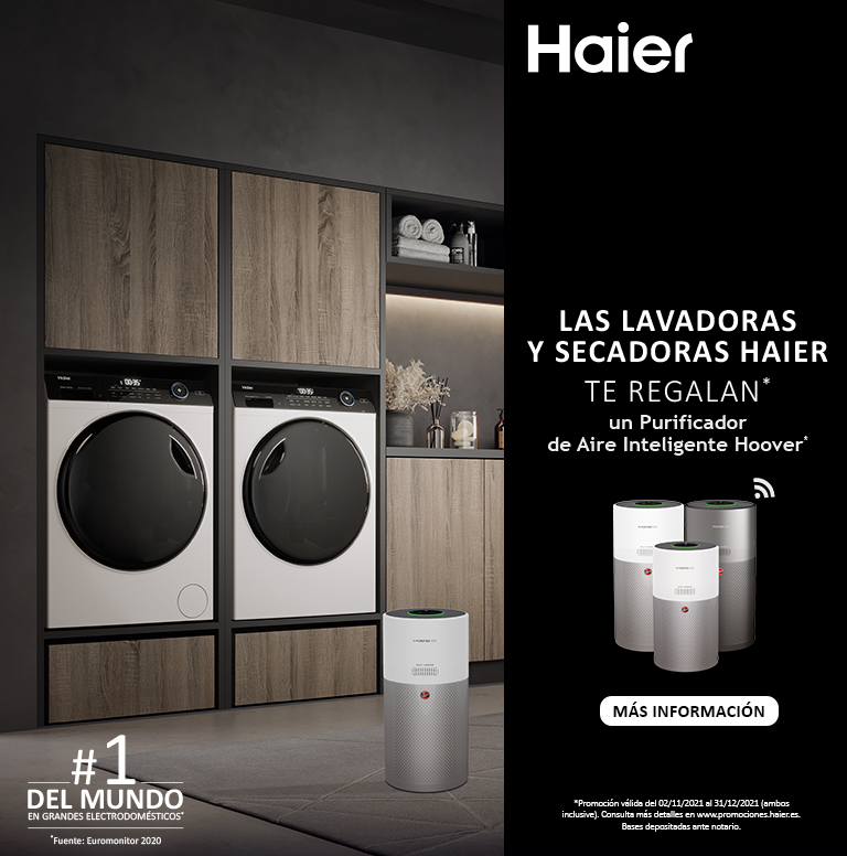 Consigue un purificador de aire de regalo por la compra de tu lavadora o lavasecadora Haier