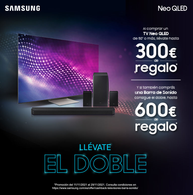 Consigue hasta 300 euros de regalo por la compra de tu televisor Neo QLED Samsung
