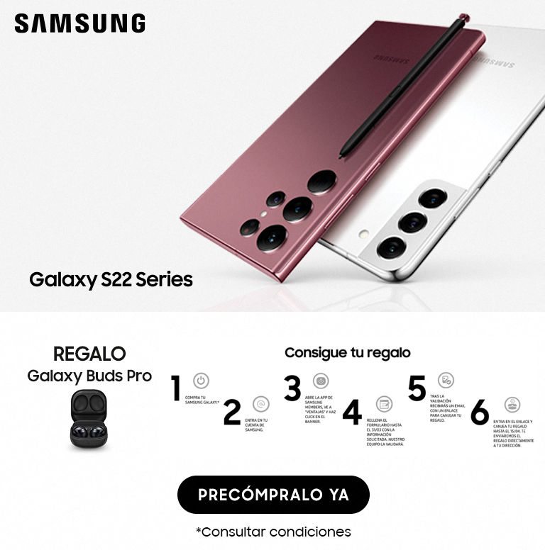 Consigue unos auriculares Galaxy Buds Pro de regalo por la compra de tu smartphone Galaxy S22 Samsung