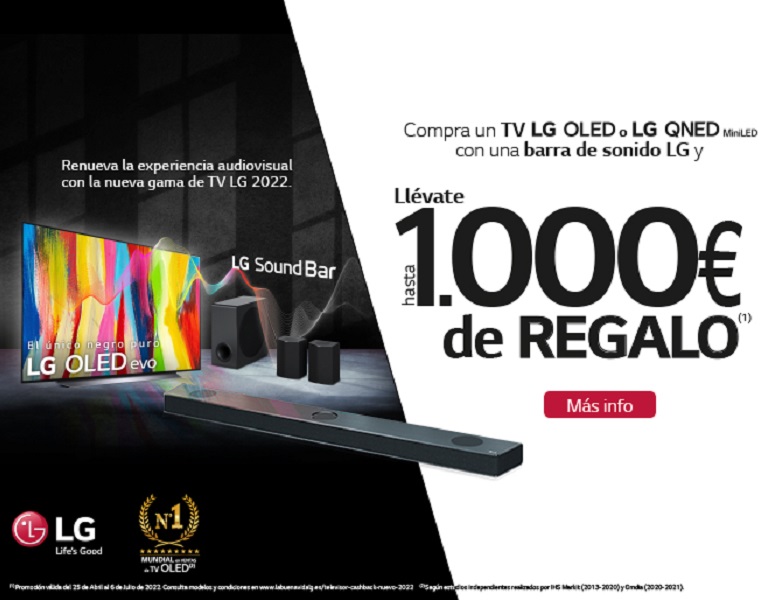 Consigue  hasta 1.000 euros de reembolso por la compra de tu LG TV OLED