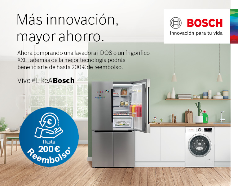Consigue  hasta 200 euros de reembolso por la compra de  tu electrodoméstico Bosch