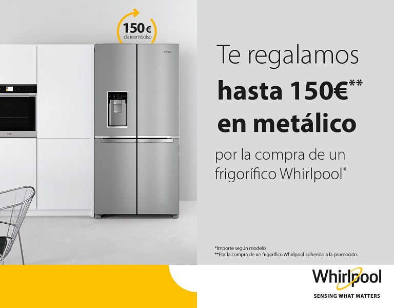 Consigue hasta 150 euros de reembolso por la compra de tu frigorífico Whirlpool