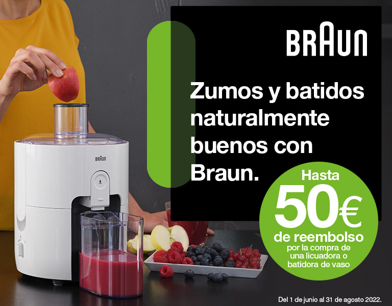 Consigue  hasta 50 euros de reembolso por la compra de tu batidora de vaso o licuadora Braun