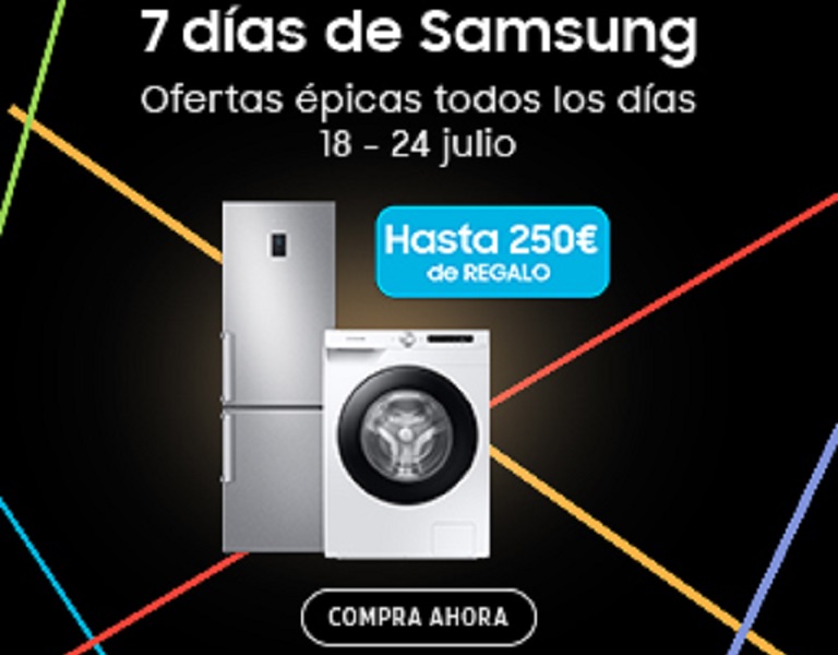 Consigue hasta 250 euros de reembolso por la compra de tu electrodoméstico Samsung