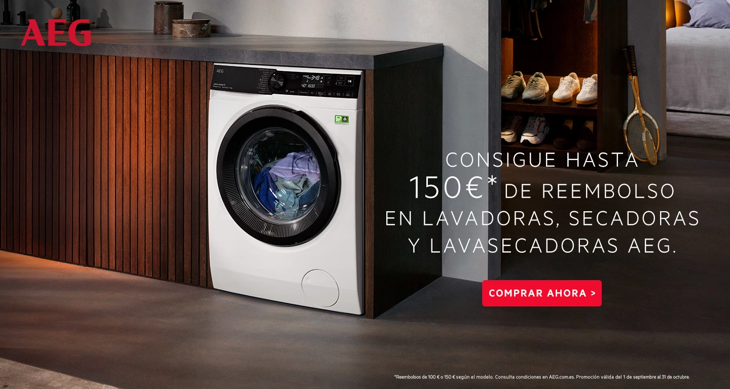 Consigue hasta 150 euros de reembolso por la compra de tu lavadora o secadora AEG