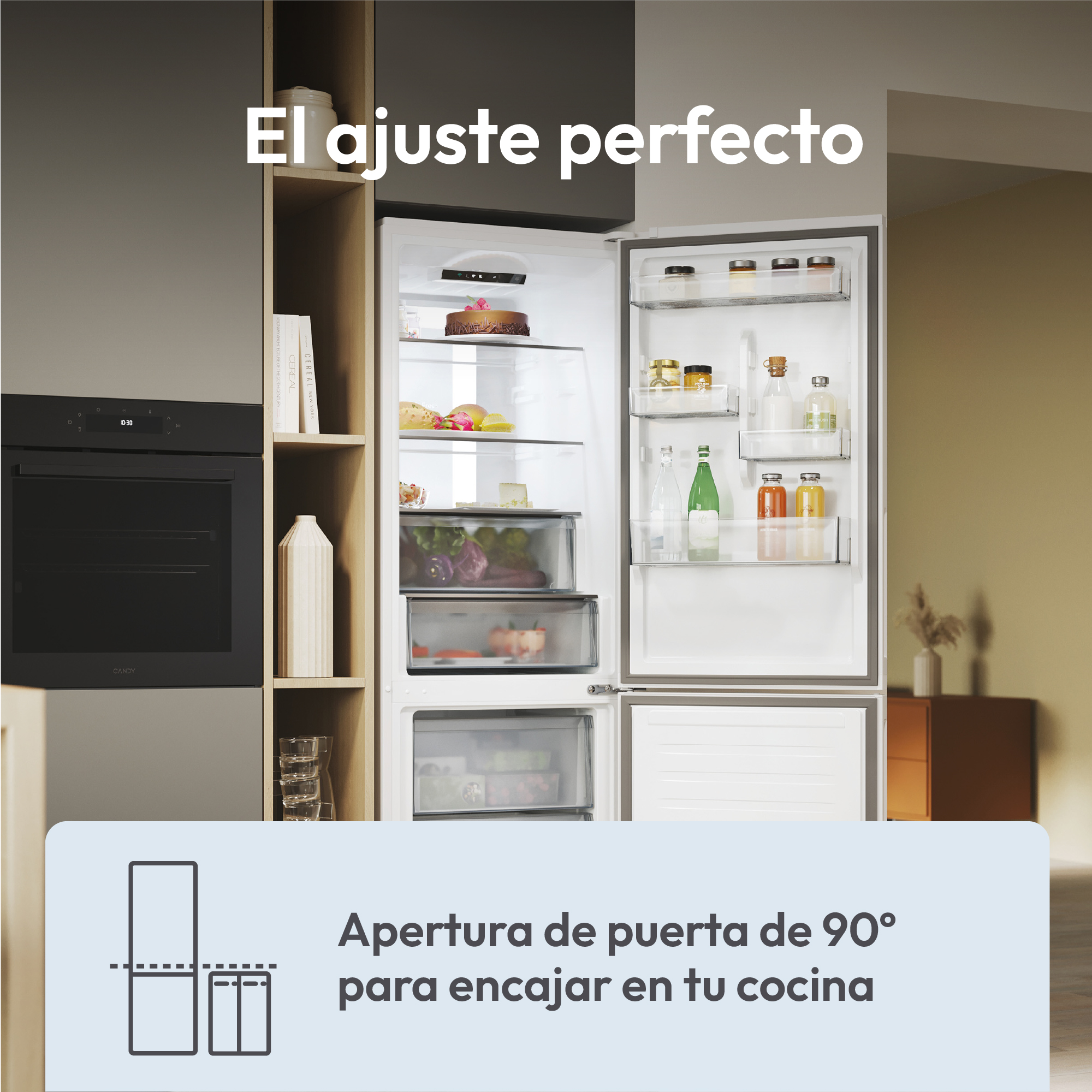 Candy ECN4CQTEW186 - Frigorífico combi