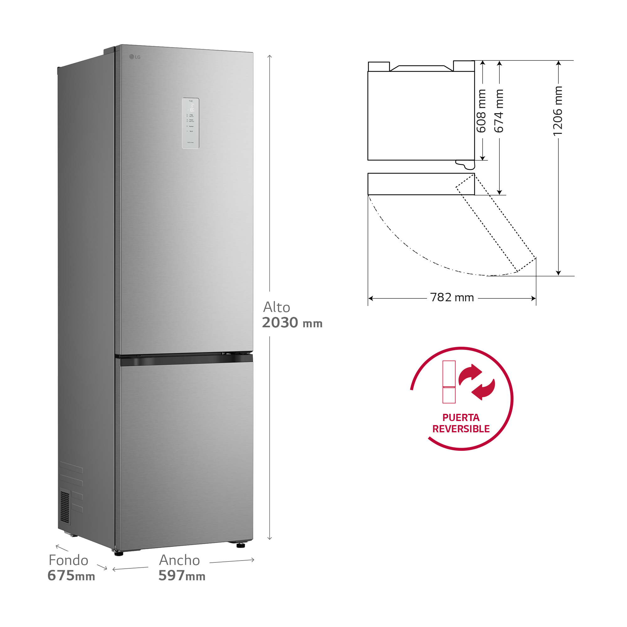 LG GBBSJ21DPY - Frigorífico combi