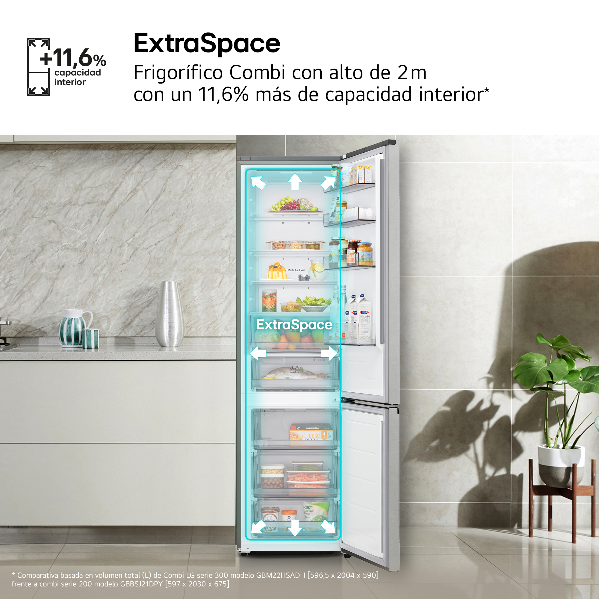 LG GBBSJ21DPY - Frigorífico combi